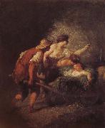 Jean Francois Millet Come back from field oil painting artist